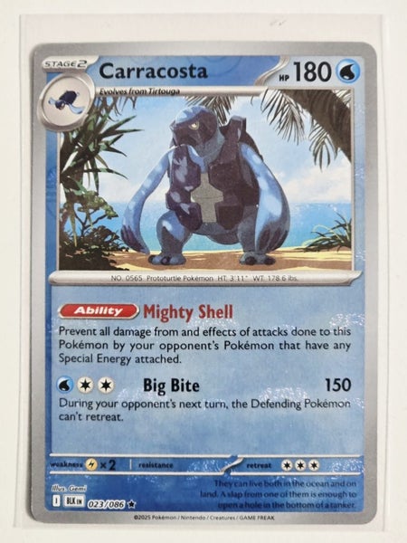 Pokemon Black Bolt - Carracosta - Rare (Master Ball Pattern) 023/086 Carousel 1