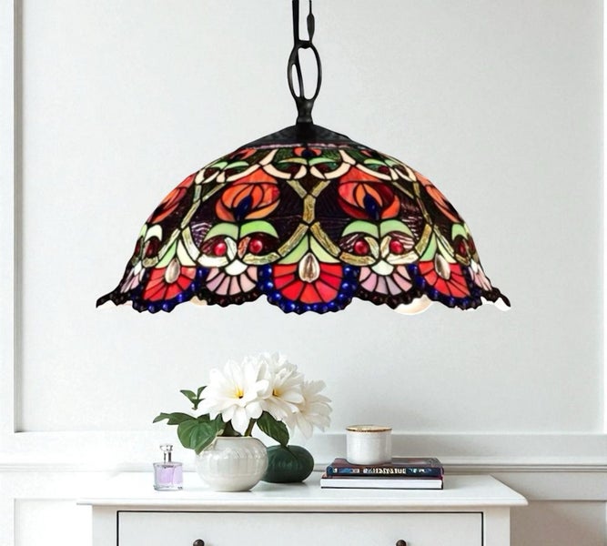 Large 40cm (16") Shade Tiffany Pendant Light Carousel 2