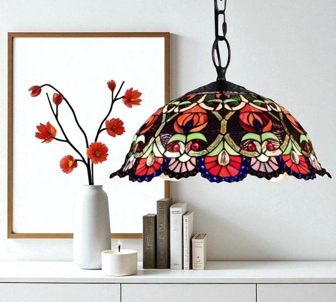 Large 40cm (16") Shade Tiffany Pendant Light Carousel 1