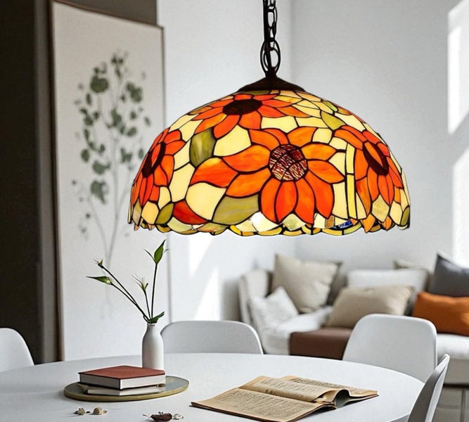 Large 40cm (16") Shade Tiffany Pendant Light Carousel 1