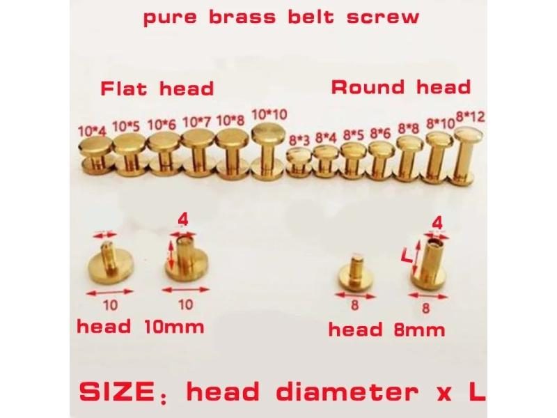 10sets Solid Brass Belt Screw Binding Chicago Book Screws Nail Stud Rivets For Carousel 1