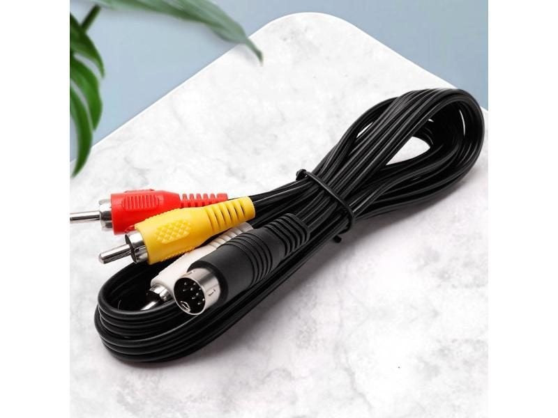 1.8M AV RCA Audio Video Cable For Sega Genesis 2 3 II III Connection Cord 3RCA Carousel 1