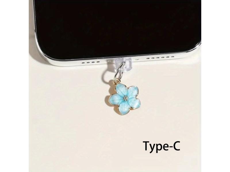 1pcs Simple Flowers Phone Dust Plug Accessories Decoration Hanging Pendant For Carousel 1
