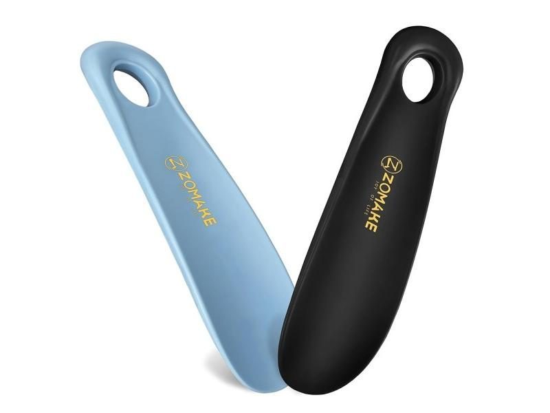 ZOMAKE 7.3in Durable Plastic Shoe Horns Professional Black Shoe Horn Spoon Carousel 1