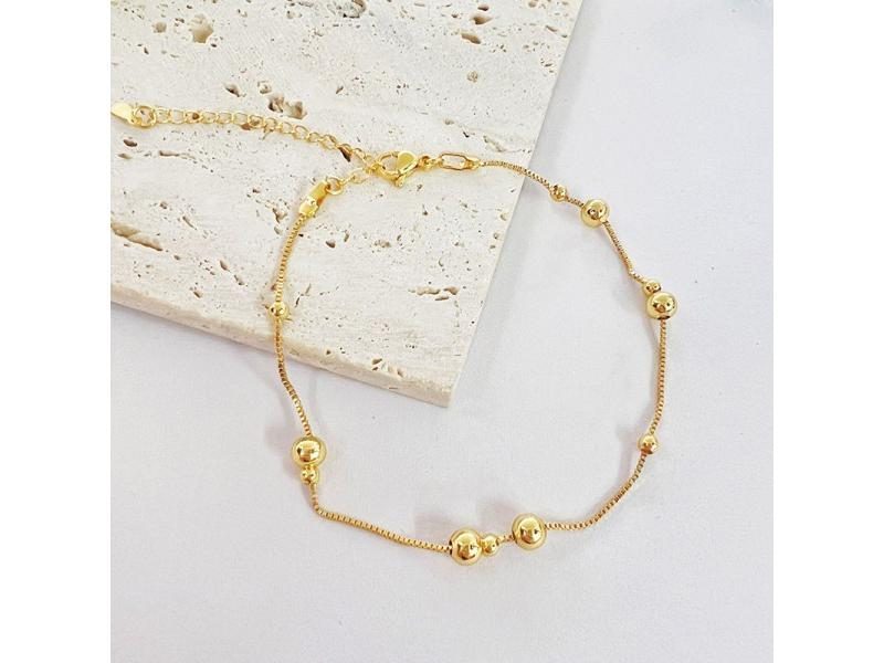 925 Sterling Silver Geometric Round Bead Ankle Chain New Sexy Ankle Chain Carousel 1