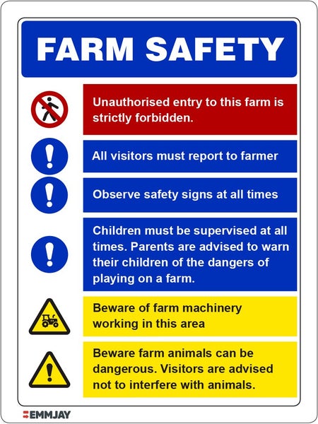 Farm safety sign 4mm ACM 600x450mm Carousel 1