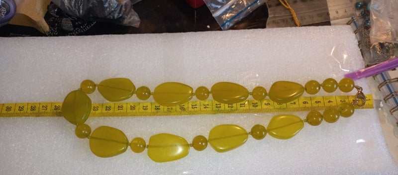 Olive Quartz Rough Tumbled Necklace. Carousel 4