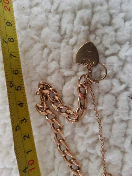 9 Ct Gold lock heart bracelet. Carousel 2