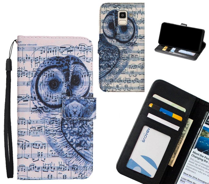 Galaxy J6 case 3 card leather wallet case printed ID Carousel 1