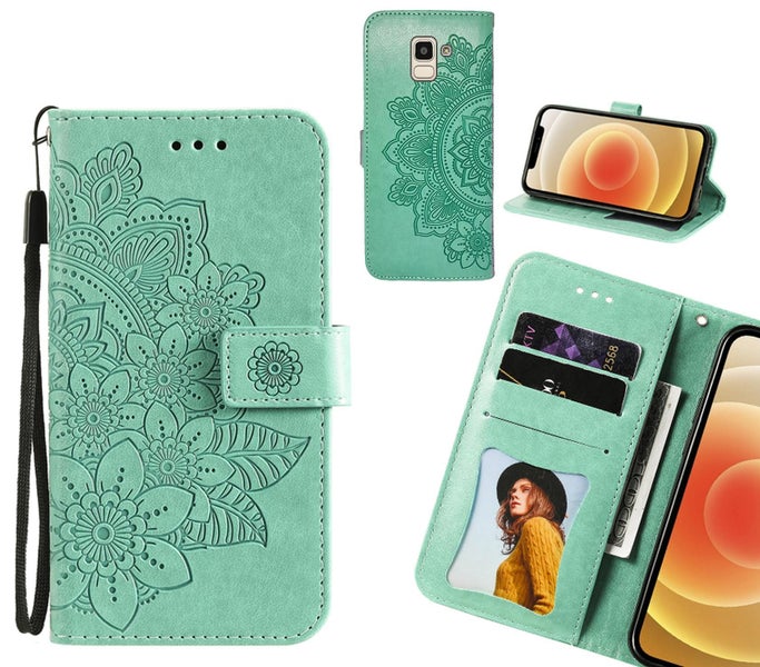 Galaxy J6 Case Embossed Floral Leather Wallet case Carousel 1