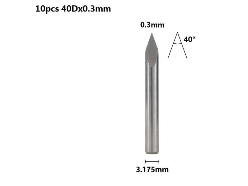 10pcs 3.175mm Shank 3 Edge PCB Engraving Bit Set 20/30/40/45/60/90 Degrees Tip Carousel 1