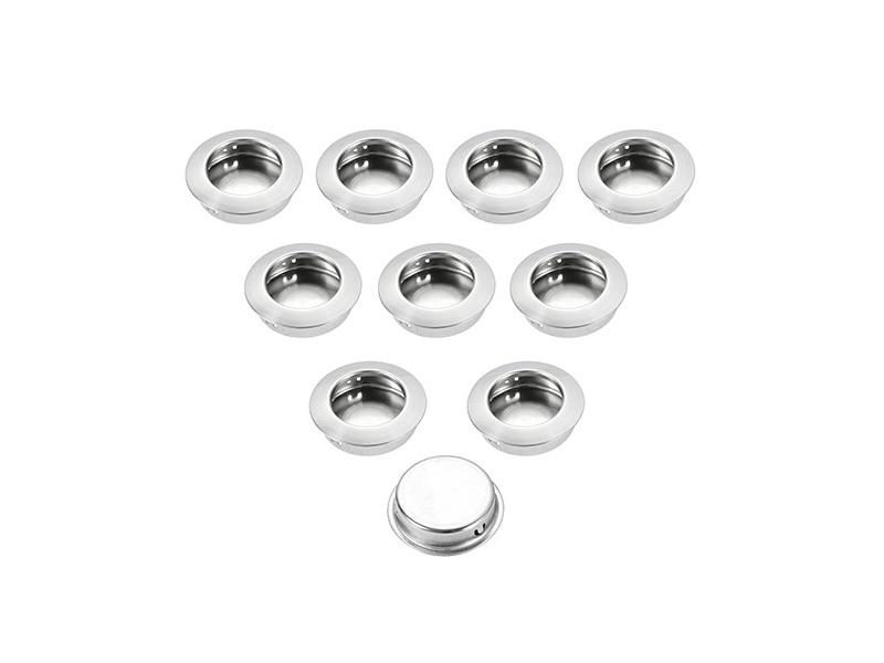 DRELD 10Pcs Stainless Steel Flat Furniture Handles Recessed Flush Pulls Finger Carousel 1