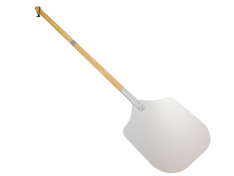30cm Aluminium Pizza Oven Shovel - 2pc Long Wooden Handle Carousel 1