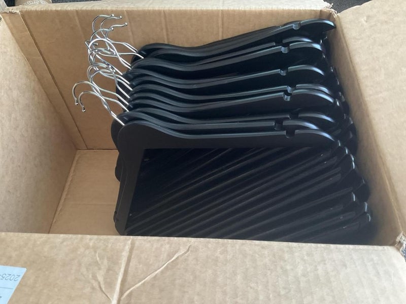 Box of heavy duty coat hangers WLG Carousel 4