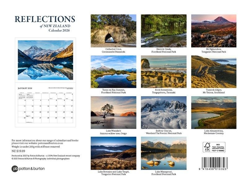 2026 Reflections of New Zealand Calendar Carousel 2