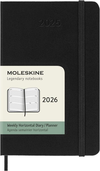 Moleskine: 2026 Diary Pocket Hard Cover 12 Month Horizontal Weekly - Black Carousel 1