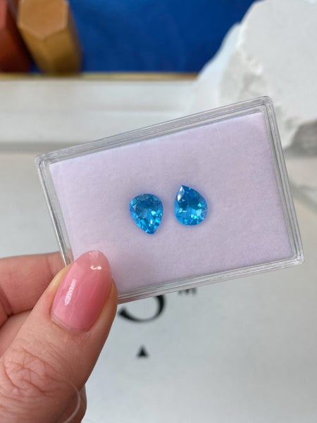 $1 RES ~ $1380 Buy Now * 5.78ct Swiss Topaz Pair Carousel 1