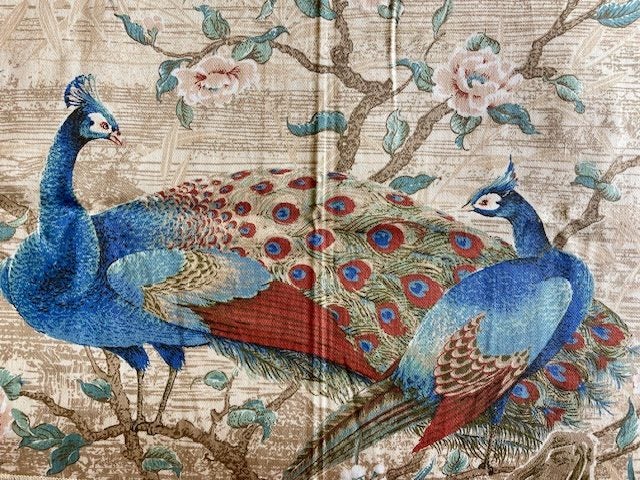 A large length of UNUSED Peacocks Atelier Furnishing Fabric Carousel 2