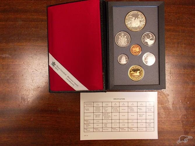CANADA 7-COIN PROOF SET 1989 INCL. MACKENZIE RIVER SILVER DOLLAR, 5 SETS Carousel 1