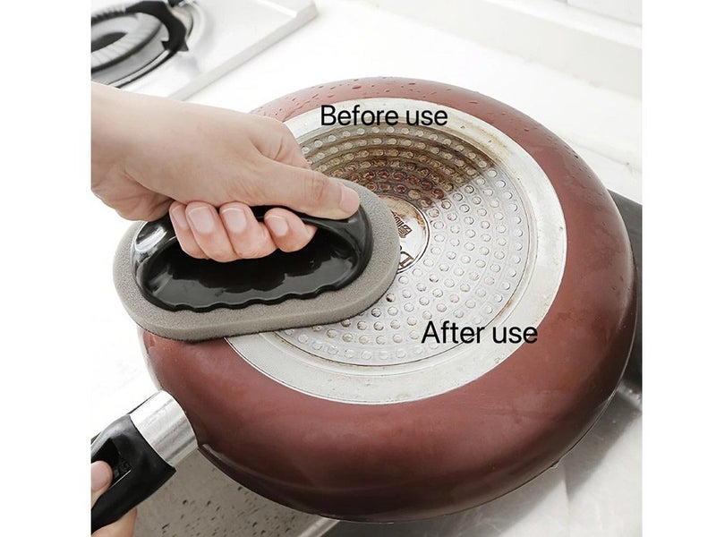 Emery Sponge Kitchen Pot Brush with Handle Carousel 15