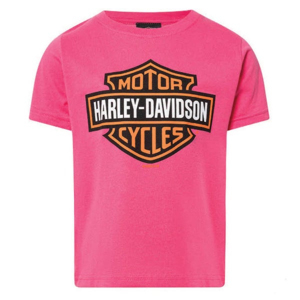 BRV1581 HD KIDS TEE Bar and Shield PINK 100% COTTON FITS SIZE brv1581 Carousel 1