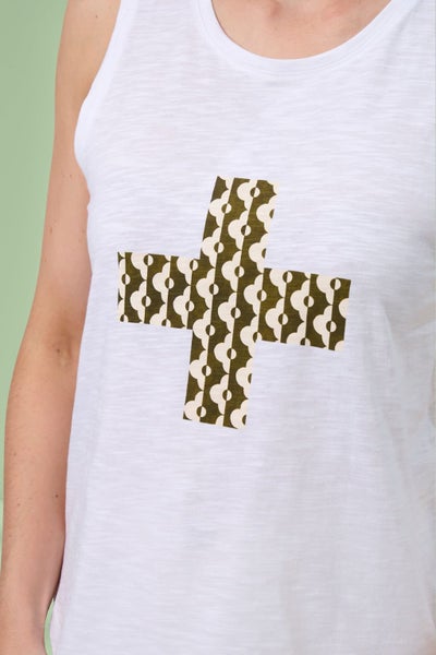 Stella and Gemma Everyday Tank Fez Cross White Carousel 6