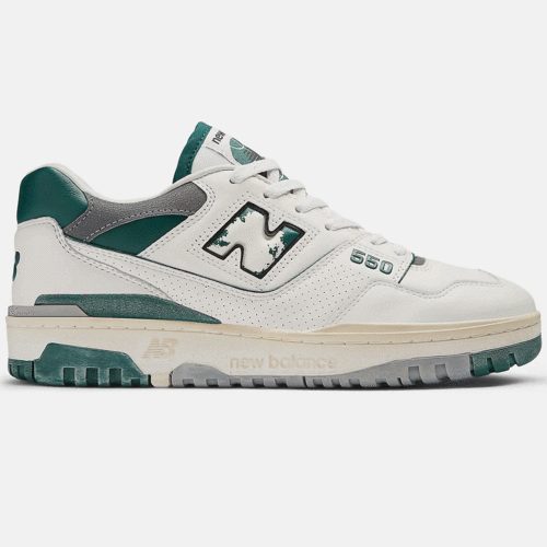 NEW BALANCE 550 SEA SALT WITH MARSH GREEN AND SHADOW GREY D Carousel 1