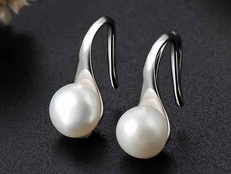 925 Sterling Silver Freshwater Pearl Drop Earrings | 14x6mm | Gift Boxed63617629930753111