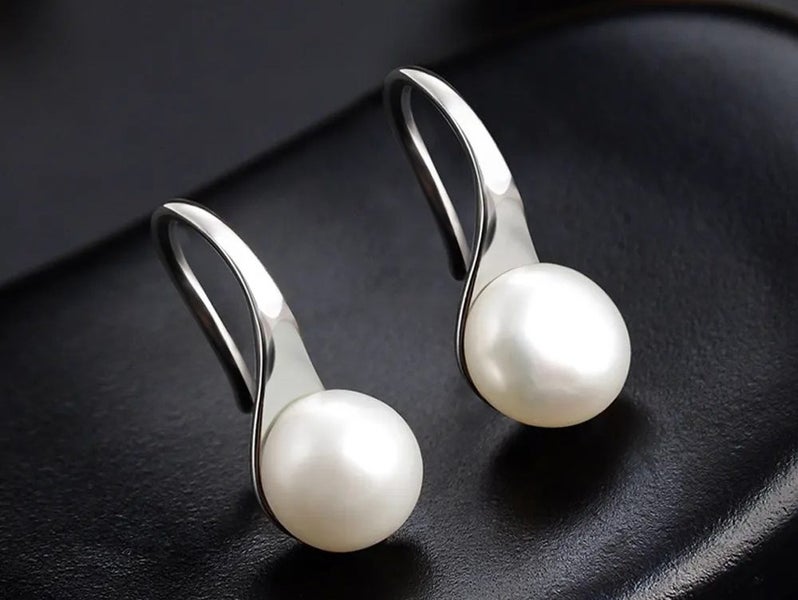 925 Sterling Silver Freshwater Pearl Drop Earrings | 14x6mm | Gift Boxed63617629930753112