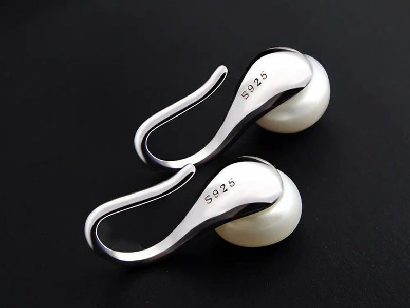 925 Sterling Silver Freshwater Pearl Drop Earrings | 14x6mm | Gift Boxed63617629930753113