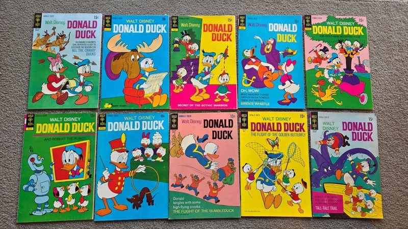 10 x early 1970's Gold Key US Donald Duck Comics - full colour Carousel 1