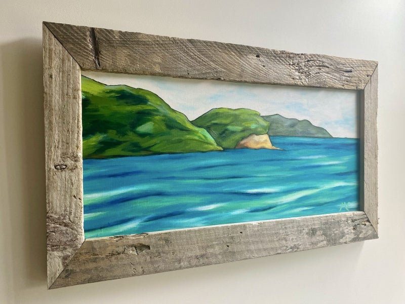 Little Barrier from Omaha Beach - Original Painting by Megan Collins