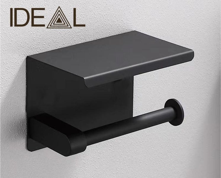 Stainless Steel Toilet Paper Holder with Cellphone Shelf Carousel 1