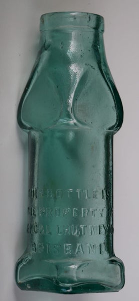 Lovely Antique Deep Aqua Green Australian Bengal Chutney Figural Bottle Carousel 2