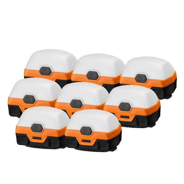 8X Led Camping Lights Amber White W/ Lithium Battery Rechargeable Carousel 1