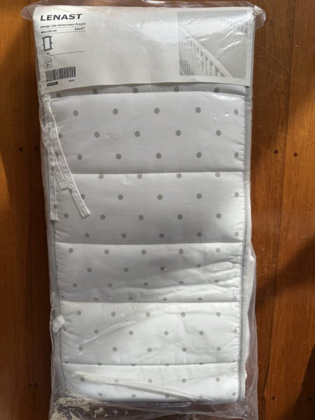 IKEA LENAST Bumper pad, dotted/white grey, 60x120 cm Carousel 1