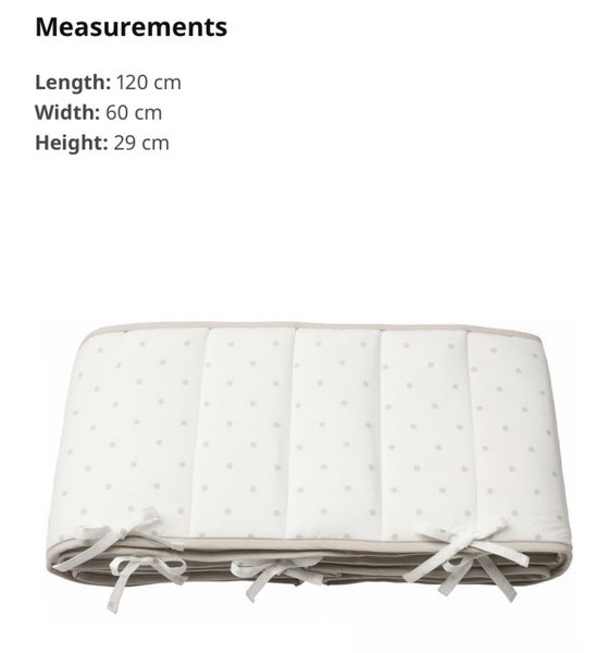 IKEA LENAST Bumper pad, dotted/white grey, 60x120 cm Carousel 4