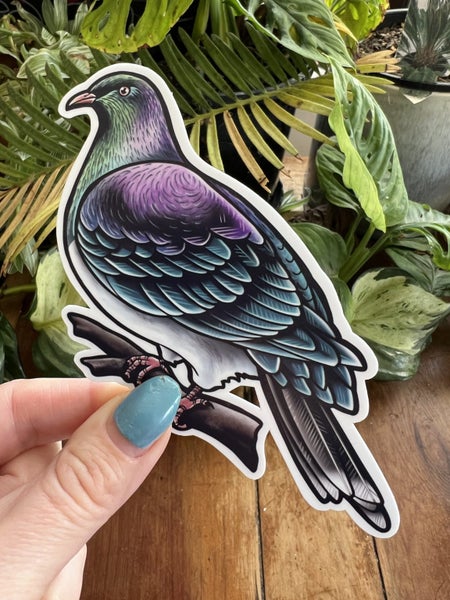 WATERPROOF VINYL DIE CUT STICKER ~ Kereru/NZ Wood pigeon Carousel 2