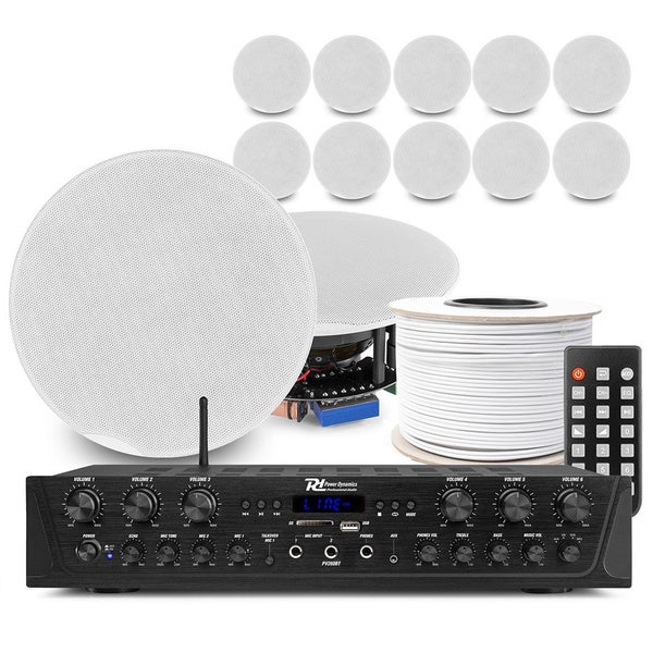 6-Zone Background Music System with 12x 5" Ceiling Carousel 1