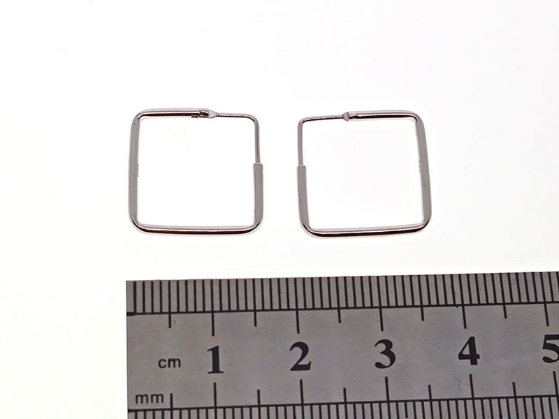 Sterling Silver Square Hoop Earrings | 17mm | Gift Boxed63617622748419112