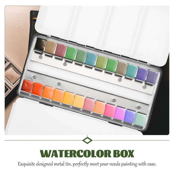 Craft Storage Box 48 Compartments Empty Washable Paint / Watercolor Palette Tin64439436792195113