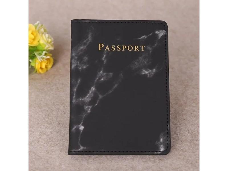 Fashion Women Men Passport Cover Pu Leather Marble Style Travel ID Credit Card Carousel 1