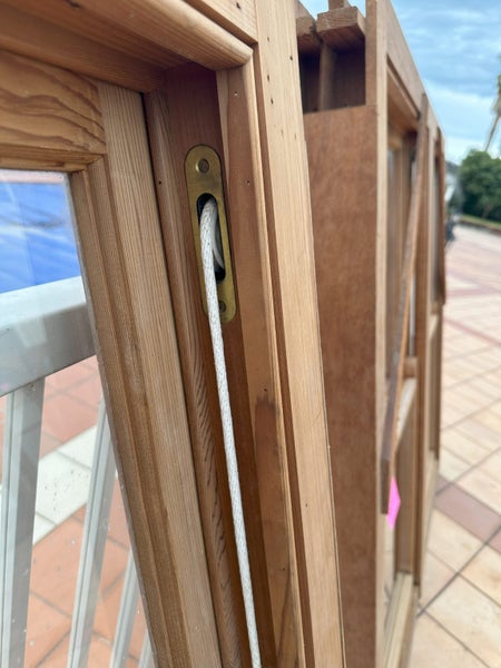 Western Red Cedar weight & cord timber window. (manufactured never installed)63953003590146110
