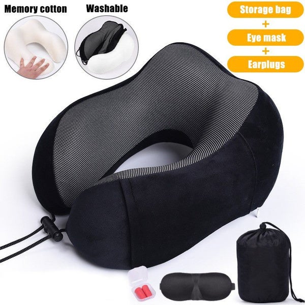 NEW 3Pcs Portable Travel Pillow Set with Carry Bag Carousel 1
