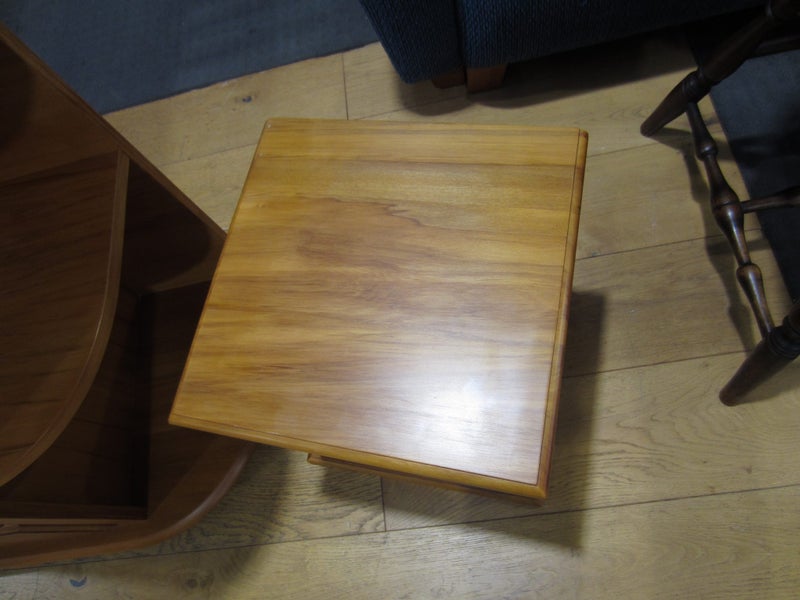 Pair of Rimu Speaker Stands with CD Storage Carousel 4