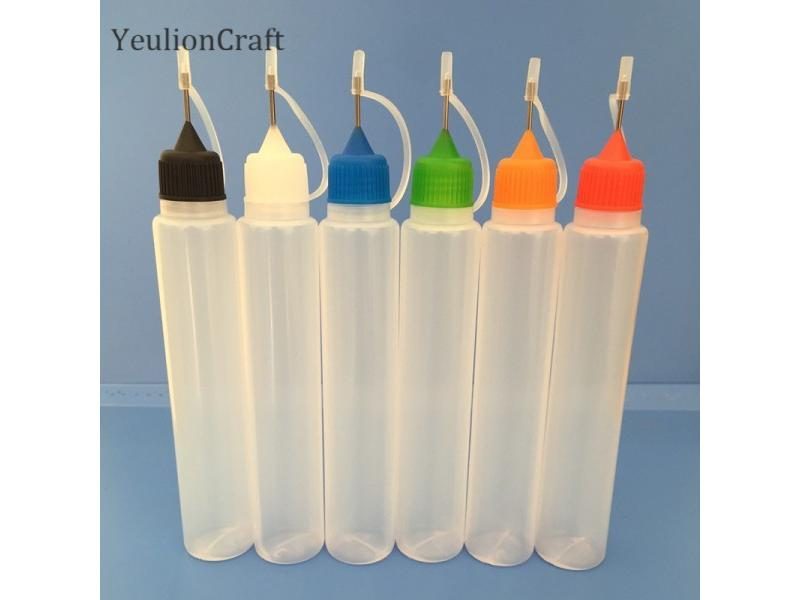 Chzimade 5Pcs Colorful 30ml Refillable Squeezable Needle Bottle Point Line Diy Carousel 1