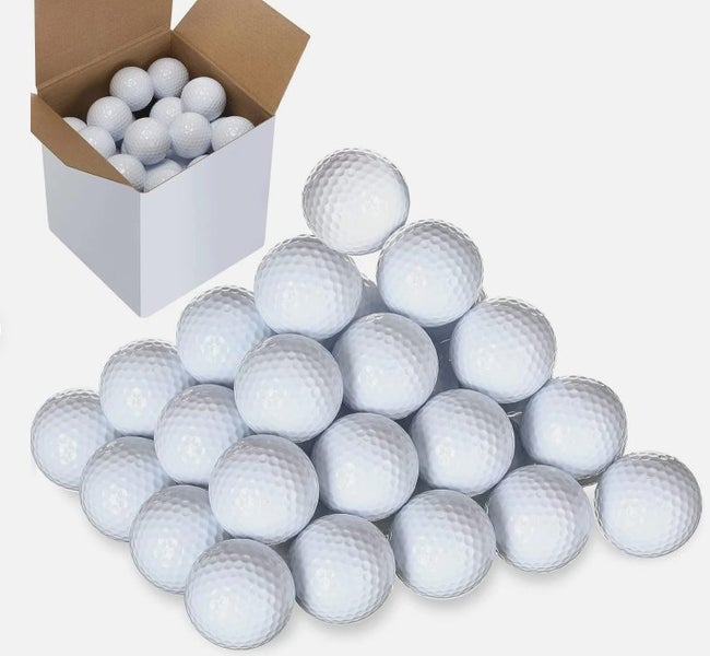 50 Pcs Solid Rubber Practice Golf Balls 45G for Indoor Outdoor Training Carousel 1