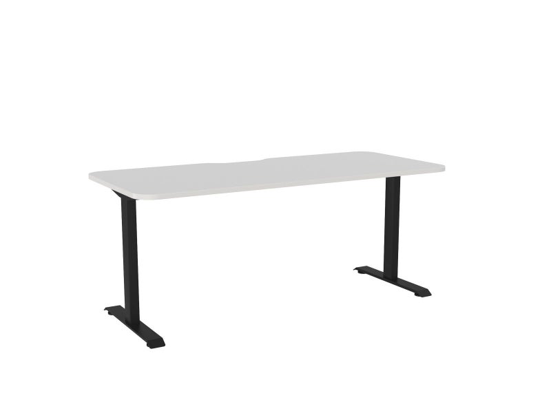 Knight's Haven 1800mm x 800mm Fixed Height Single Sided Desk, Black Frame, Sc... Carousel 1