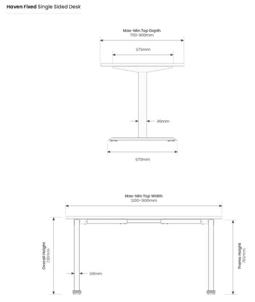 Knight's Haven 1500mm x 800mm Fixed Height Single Sided Desk, White Frame, Sc... Carousel 6