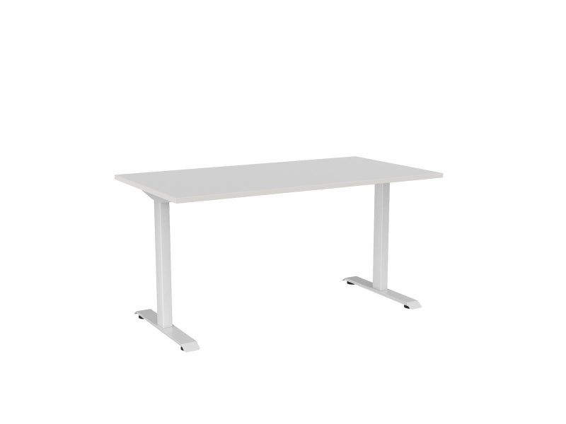 Knight's Haven 1600mm x 800mm Fixed Height Single Sided Desk, White Frame, Ch... Carousel 1